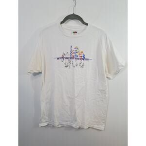 Vintage Fifth Third River Bank Run 2004 Tee 25K Size Large White Graphic Tee